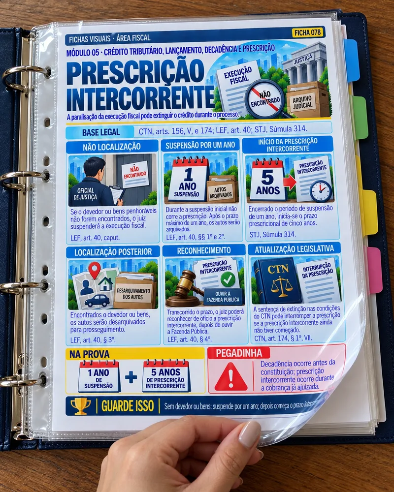 Ficha 078 impressa guardada no fichário com divisórias