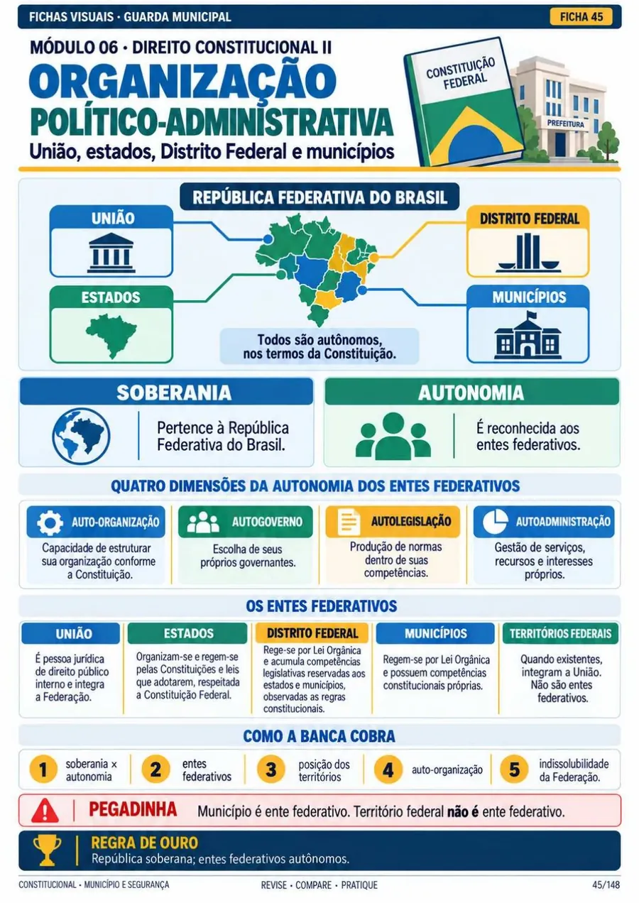 Módulo 06: Constitucional II. O município na Constituição, art. 144, administração pública e servidores.