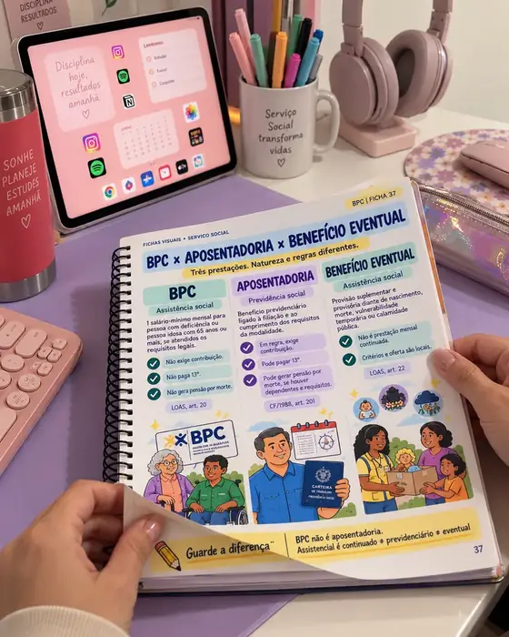 Página de BPC impressa e encadernada