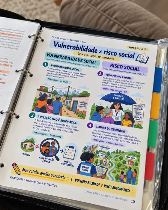 Página impressa guardada no fichário